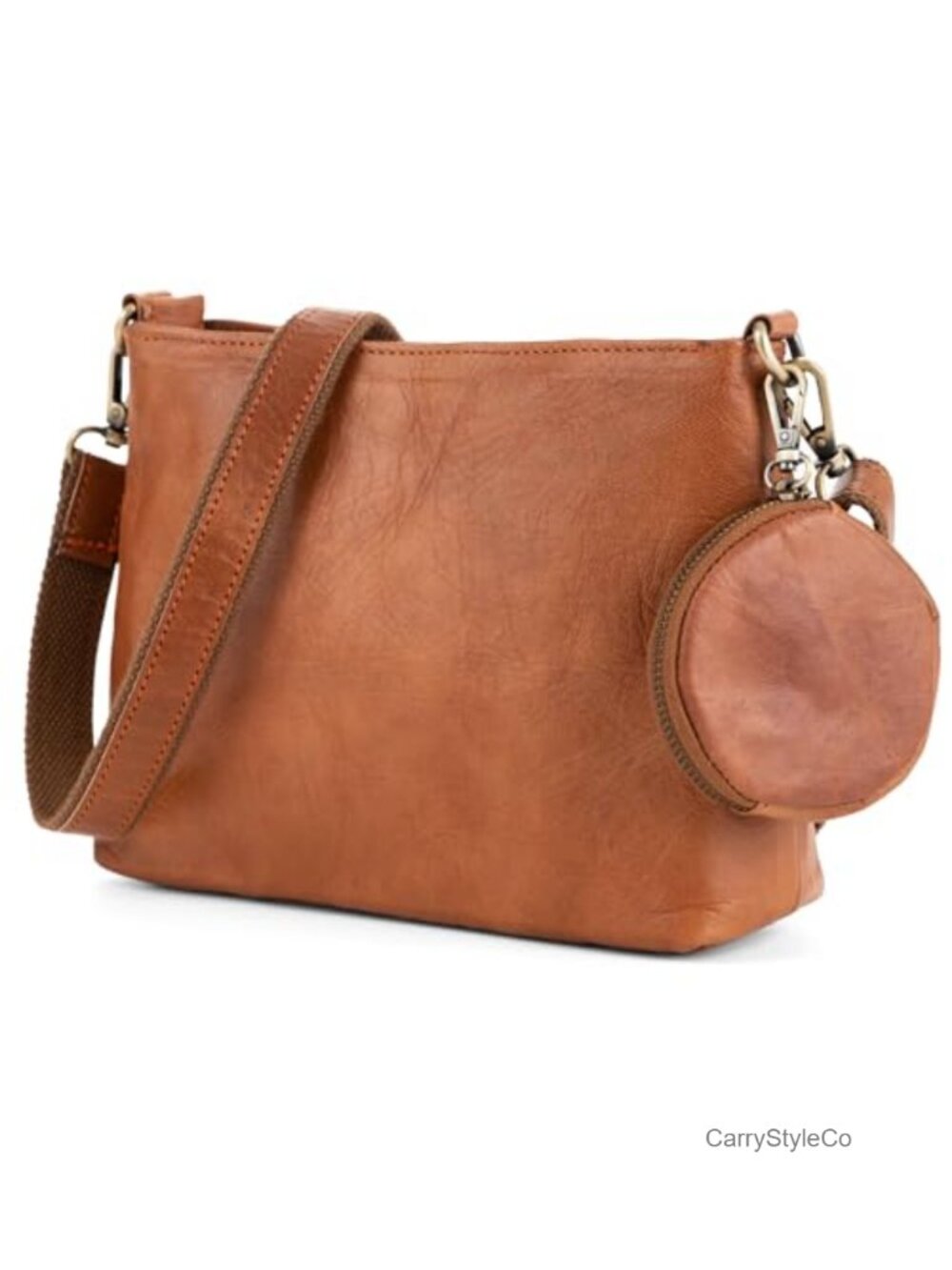 Full Grain Leather Crossbody Bag Handcrafted Adjustable Strap Everyday